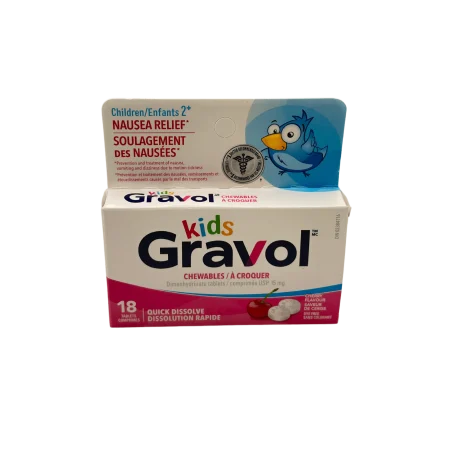 Gravol Kids Quick Dissolve Chewables Cherry 18 Tablets