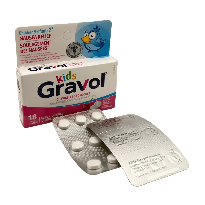 Gravol Kids Quick Dissolve Chewables Cherry 18 Tablets - Image 3