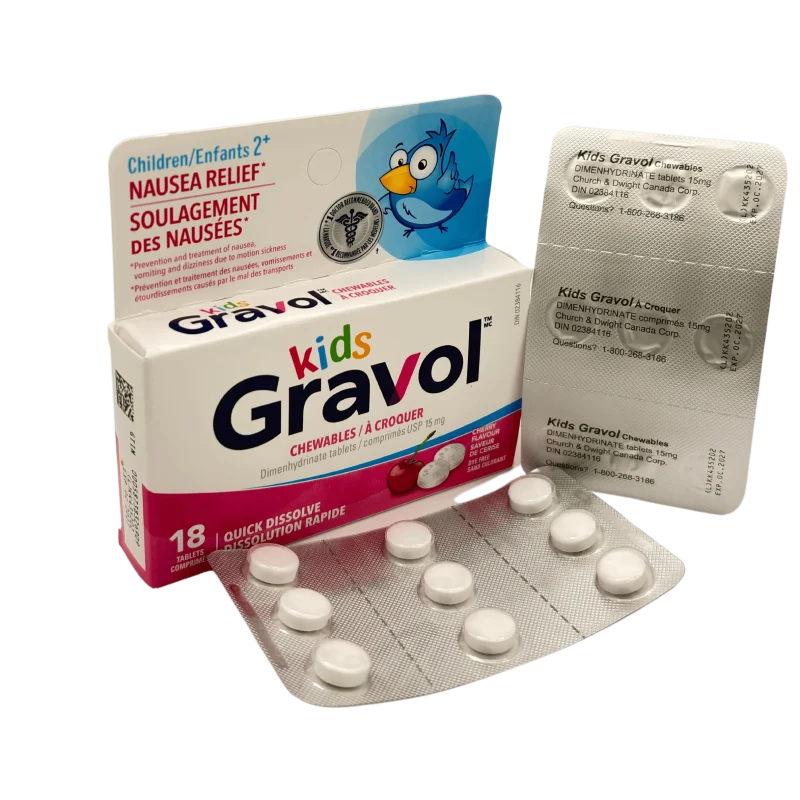 Gravol Kids Quick Dissolve Chewables Cherry 18 Tablets - Image 2