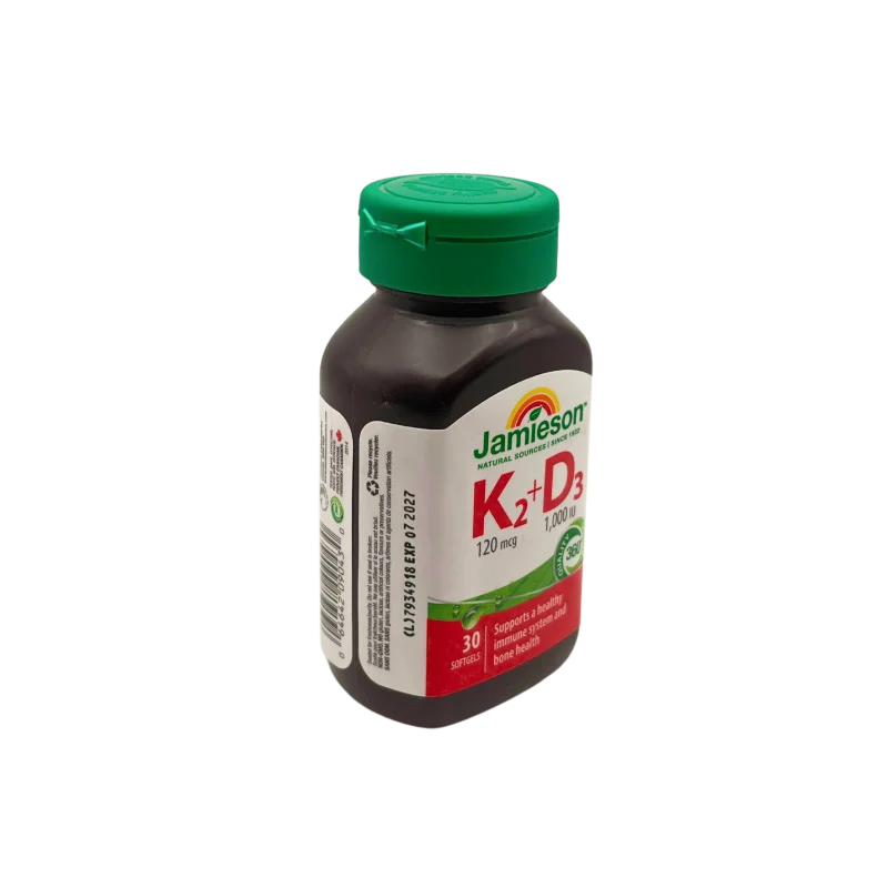 Jamieson Vitamin K2 120 mcg + D3 1000 IU - 30 Softgels - Image 2