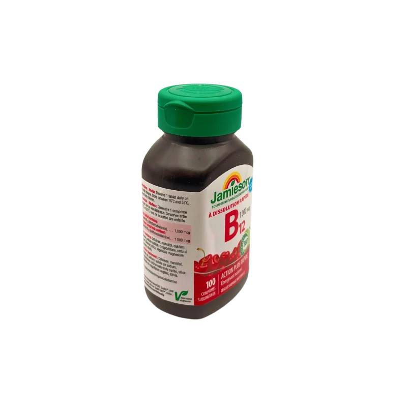 Jamieson B 12 1,000 mcg Natural Wild Cherry Sublingual - Fast Dissolving - Tablets 100's - Image 4