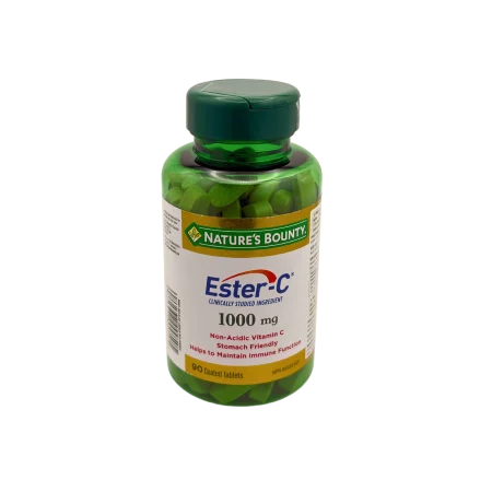 NATURE'S BOUNTY Ester-C, Vitamin C, 1000 mg, Clinically Studied Ingredient, Non-Acidic, Stomach Friendly, For Immune Function, 90 Coated Tablets