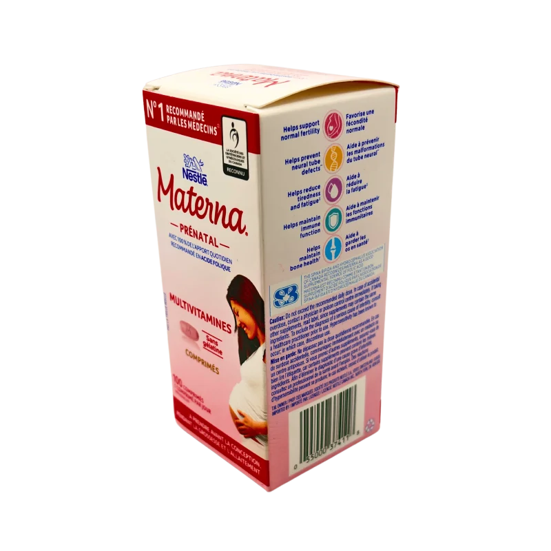 Materna Nestle Prenatal Postpartum Vitamin & Mineral Supplement 100 Tablets