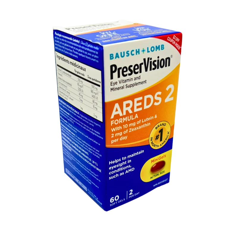 Bausch & Lomb PreserVision Eye Vitamin and Mineral Supplement, AREDS 2 Formula, 60 Soft Gel - Image 3