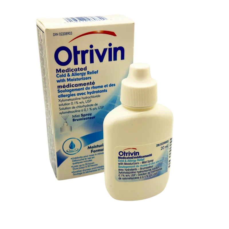 OTRIVIN Cold & Allergy Relief 0.1% NASAL SPRAY MOISTURIZING 20ML - Image 2
