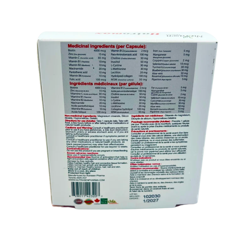 Nutrasen Pharma Hairomax - 30 capsules - Image 2