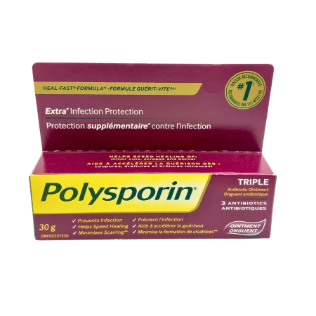POLYSPORIN Triple Antibiotic Ointment Heal-Fast Formula - Extra Infection Protection - 30gr