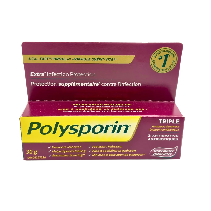 POLYSPORIN Triple Antibiotic Ointment Heal-Fast Formula - Extra Infection Protection - 30gr