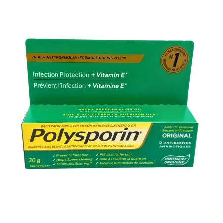 POLYSPORIN Original 2 Antibiotic Ointment Heal-Fast Formula - Infection Protection + Vitamin E - 30gr