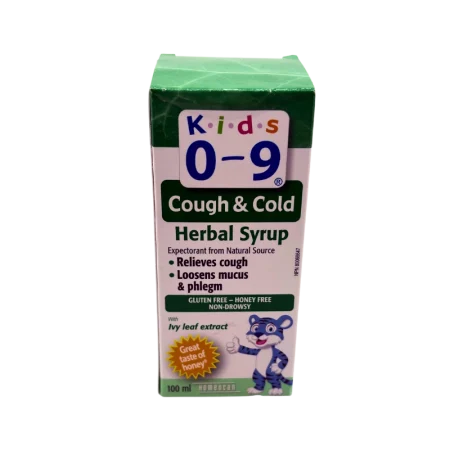 Kids 0-9 Cough & Cold Herbal Syrup - Honey Free - Gluten Free - Non-Drowsy - 100 mL