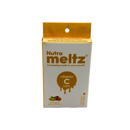 Nutrameltz Vitamin C + Zinc | For Healthy Bones & Maintain Immune System | 60 Melting Tablets